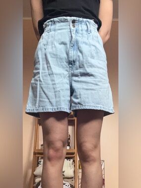 Light Blue Denim Women’s Super High-Waist Shorts